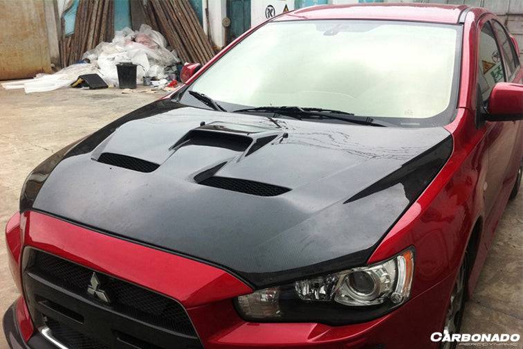 2008-2016 Mitsubishi Evolution 10 X BS Style Carbon Fiber Hood