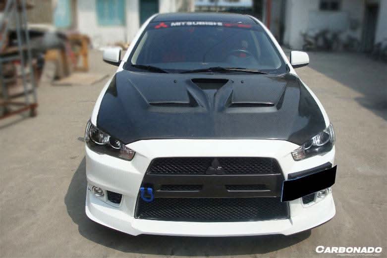 2008-2016 Mitsubishi Lancer VTX Style Carbon Fiber Hood