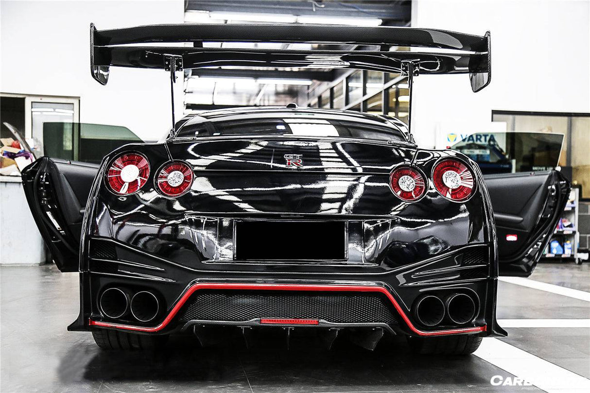 2012-2023 Nissan GTR R35 DBA & EBA NISMO Style Carbon Fiber Rear Diffuser With Canards & Break Light