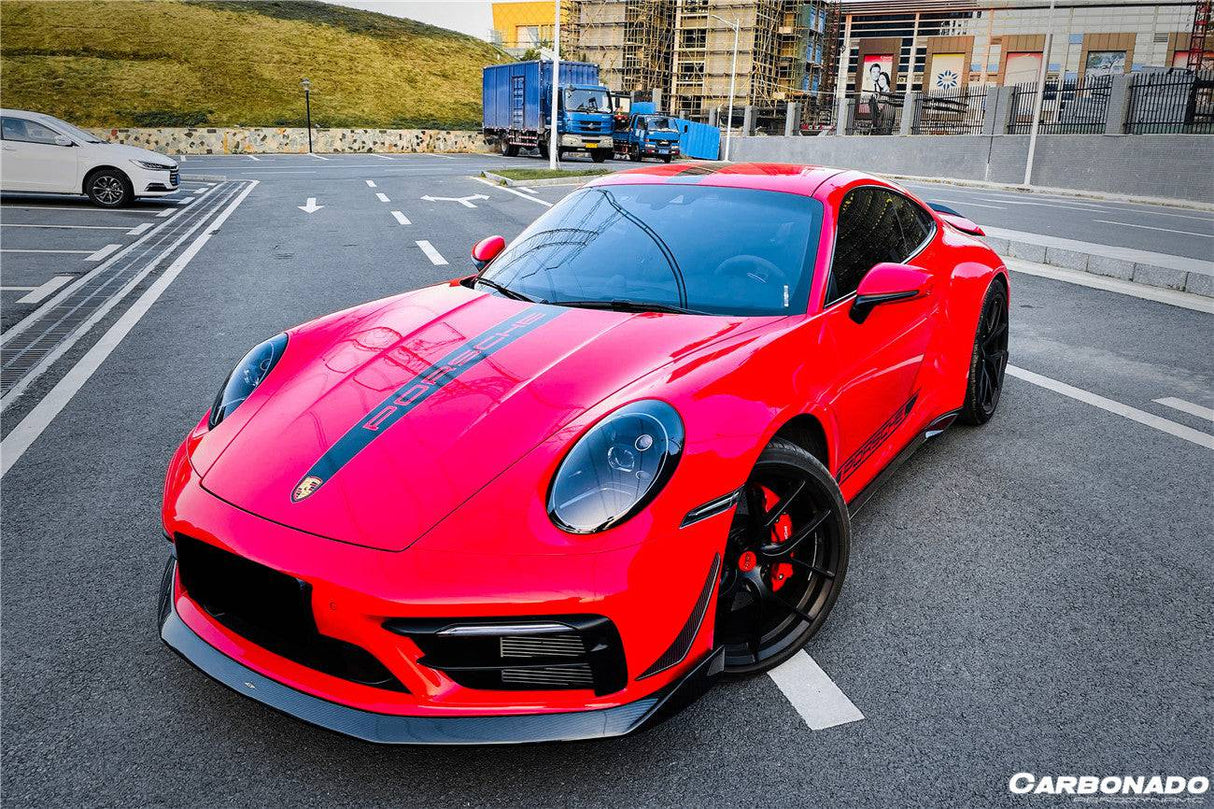 2019-2024 Porsche 911 992 Carrera Targa Sport Design WP Style Dry Carbon Fiber Bumper Canards