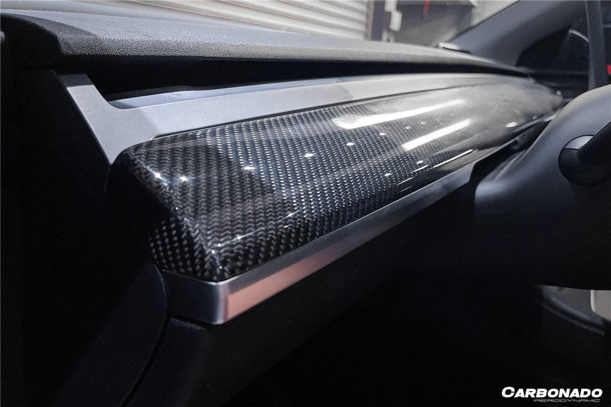 2020-2023 Tesla Model 3 Y OEM Style Autoclave Carbon Fiber Dashboard Trim Interior Replacement