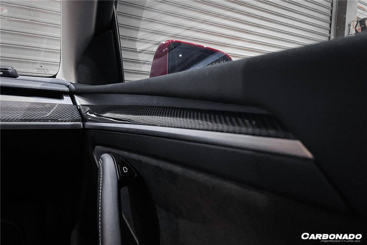 2020-2023 Tesla Model 3 Y OEM Style Autoclave Carbon Fiber Door Trim Interior Replacement