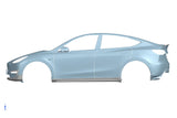 2020-2024 Tesla Model Y AD Style Autoclave Carbon Fiber Side Skirts
