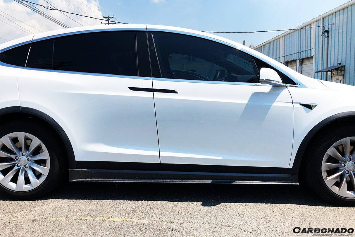 2016-2021 Tesla Model X SUV RZS Style Carbon Fiber Side Skirts