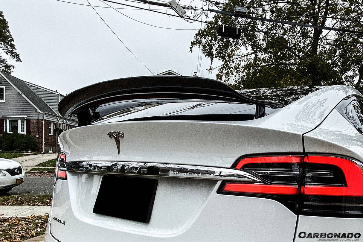 2016-2025 Tesla Model X SUV RZS Style Carbon Fiber Trunk Spoiler