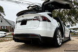 2016-2018 Tesla Model X SUV RZS Style Carbon Fiber Rear Lip