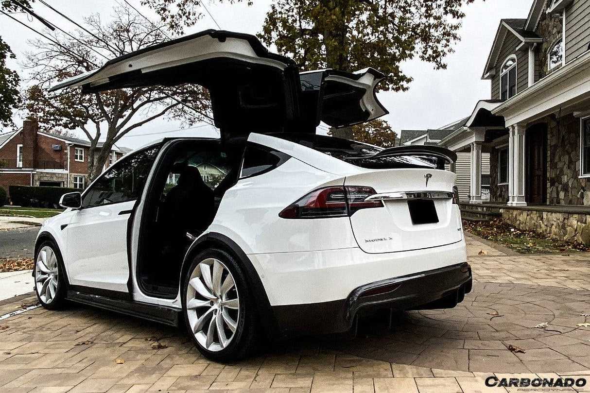 2016-2018 Tesla Model X SUV RZS Style Carbon Fiber Rear Lip