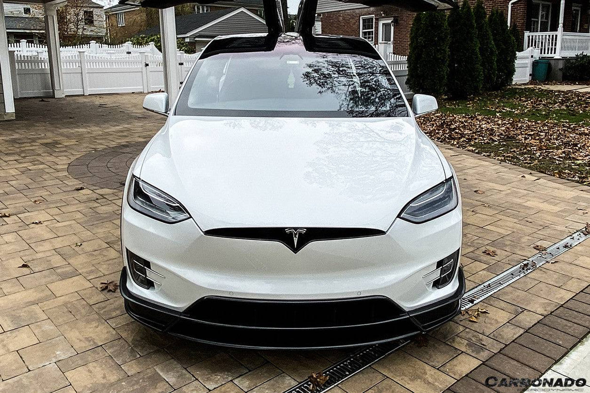 2016-2021 Tesla Model X SUV RZS Style Carbon Fiber Front Lip