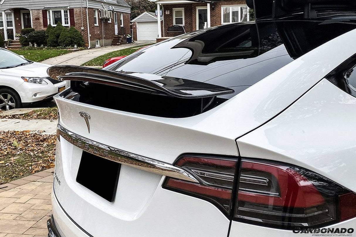 2016-2025 Tesla Model X SUV RZS Style Carbon Fiber Trunk Spoiler