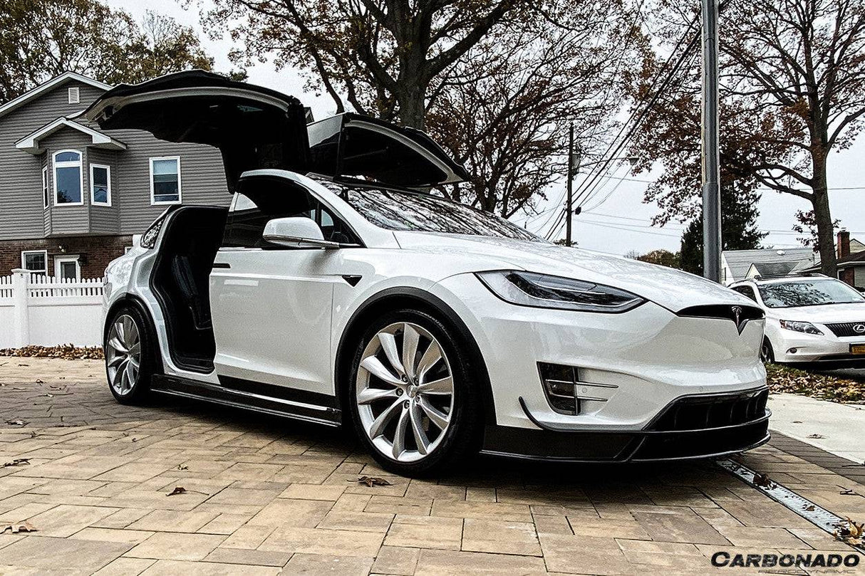 2016-2021 Tesla Model X SUV RZS Style Carbon Fiber Side Skirts