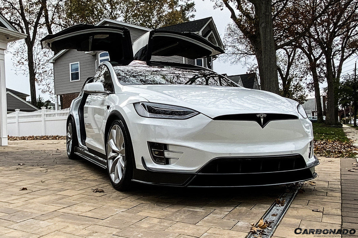 2016-2021 Tesla Model X SUV RZS Style Carbon Fiber Front Lip
