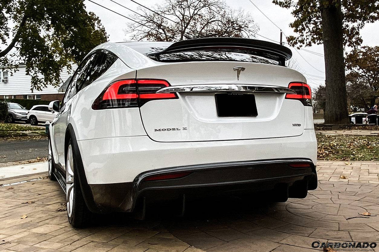 2016-2018 Tesla Model X SUV RZS Style Carbon Fiber Rear Lip