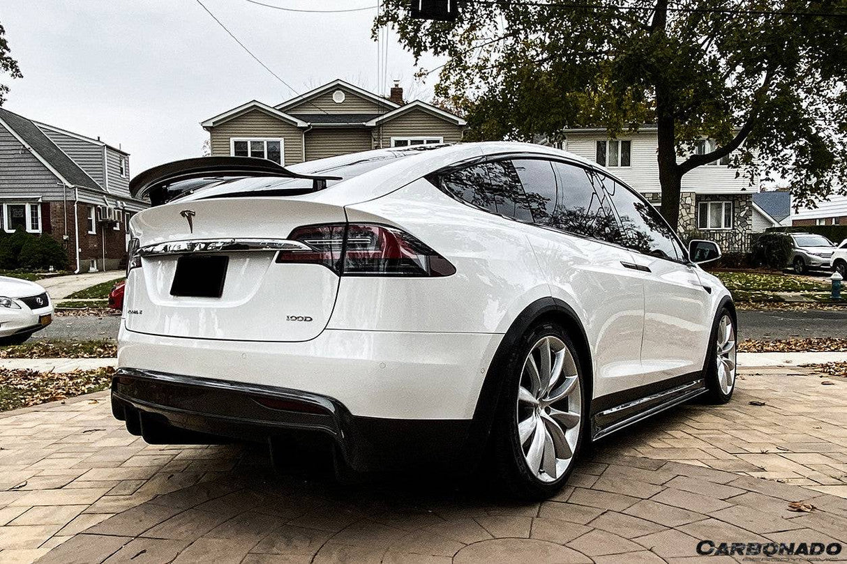 2016-2025 Tesla Model X SUV RZS Style Carbon Fiber Trunk Spoiler
