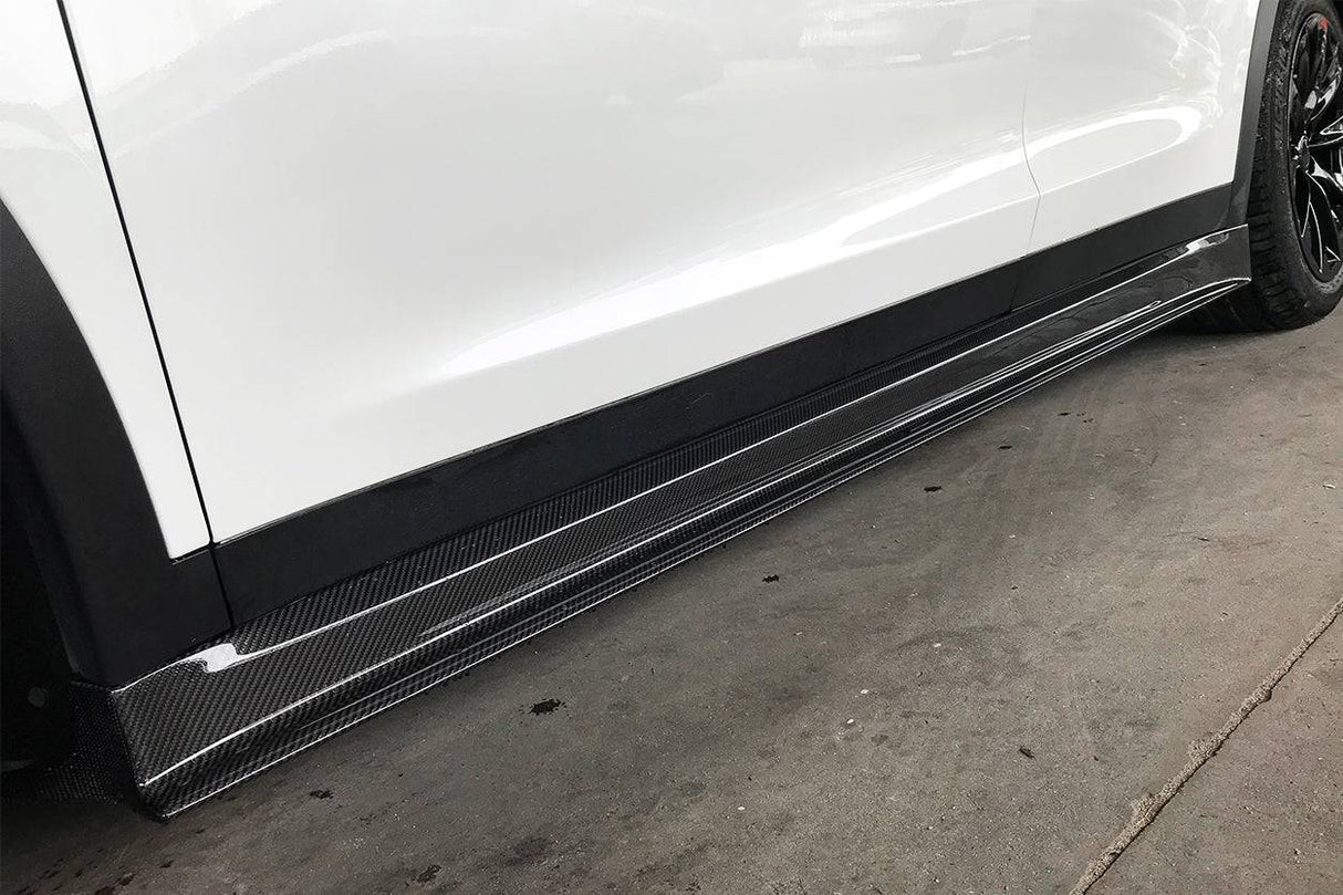 2016-2021 Tesla Model X SUV RZS Style Carbon Fiber Side Skirts