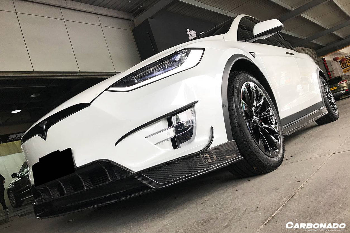 2016-2021 Tesla Model X SUV RZS Style Carbon Fiber Front Lip