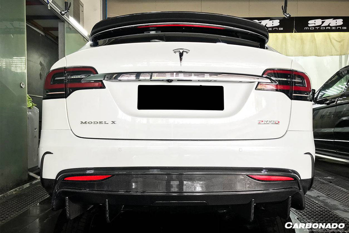 2016-2025 Tesla Model X SUV RZS Style Carbon Fiber Trunk Spoiler
