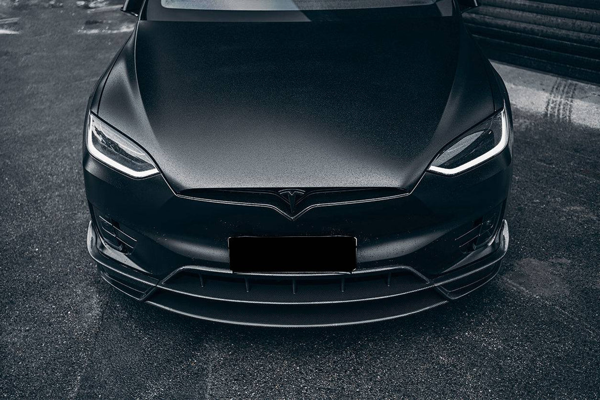 2016-2021 Tesla Model X SUV RZS Style Carbon Fiber Front Lip