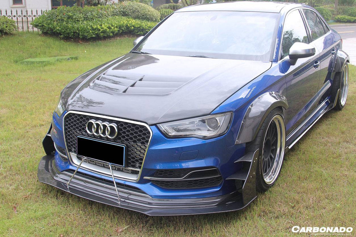 2013-2016 Audi S3 A3 Sline Sedan BKSS Style Carbon Fiber Wide Fender Flare