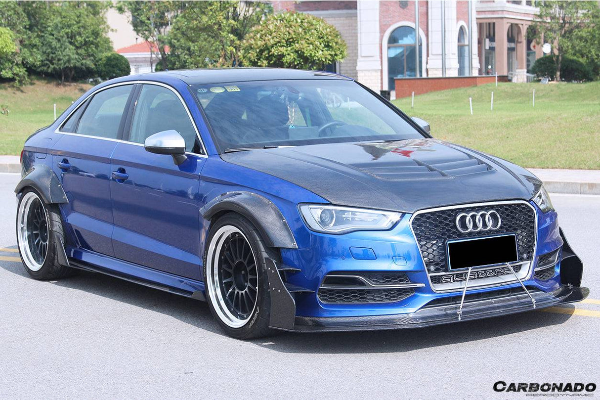 2013-2016 Audi S3 A3 Sline Sedan BKSS Style Carbon Fiber Wide Fender Flare