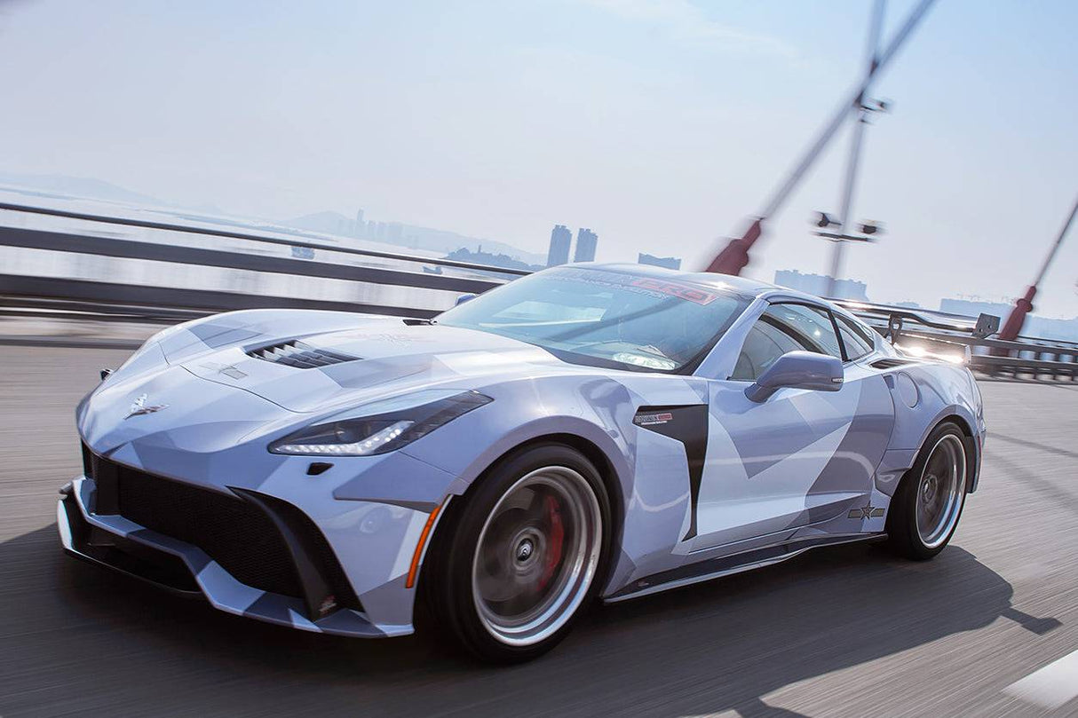 2013-2019 Corvette C7 Stingray APR Style Carbon Fiber Side Skirts Extension