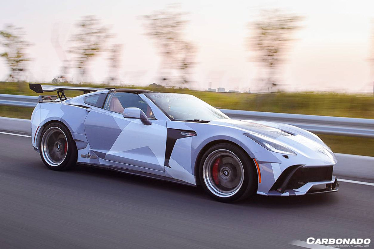 2013-2019 Corvette C7 Stingray APR Style Carbon Fiber Side Skirts Extension
