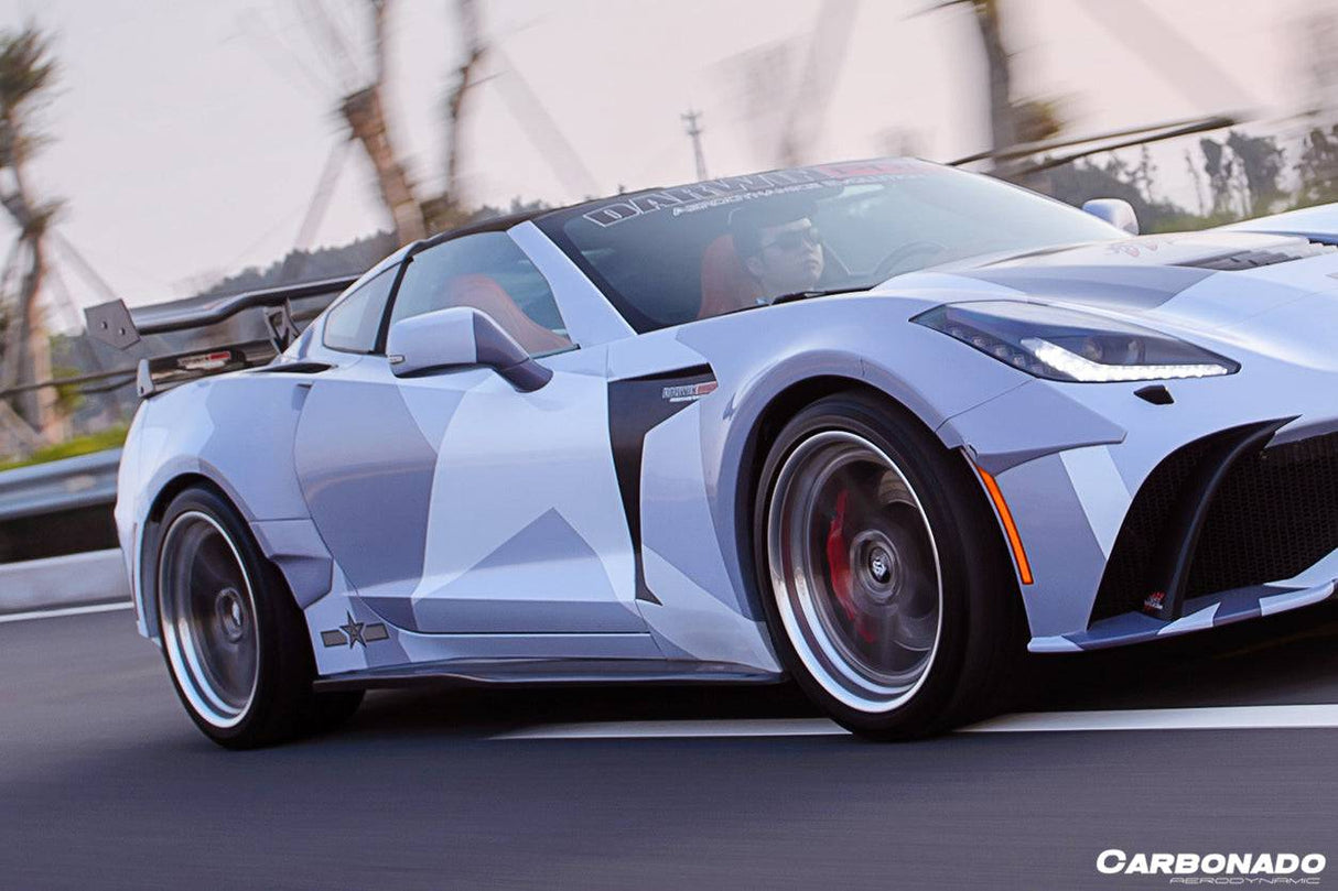2013-2019 Corvette C7 Stingray APR Style Carbon Fiber Side Skirts Extension