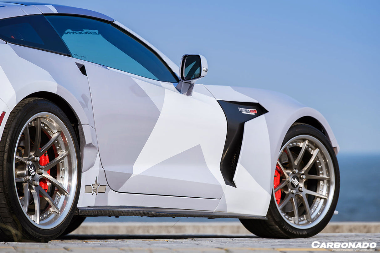 2013-2019 Corvette C7 Stingray APR Style Carbon Fiber Side Skirts Extension