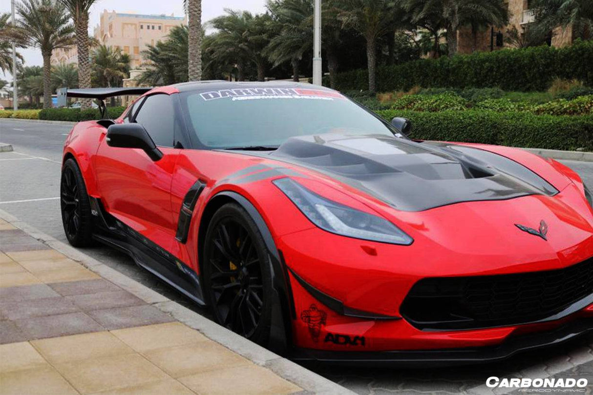 2013-2019 Corvette C7 Z06 Grandsport AR Style Carbon Fiber Side Skirts Extension