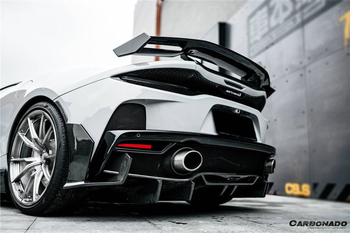 2020-2023 McLaren GT WP Style DRY Carbon Fiber Rear Bumper Side Winglets