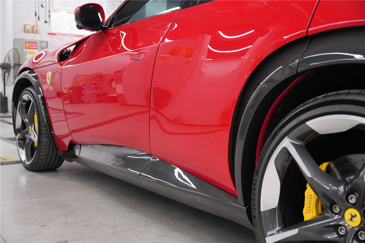 2023-UP Ferrari Purosangue FUV Type F175 OEM Style Dry Carbon Fiber Side skirts
