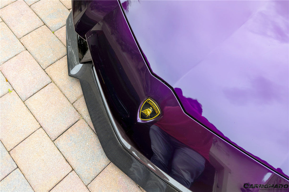 2011-2016 Lamborghini Aventador Style Carbon Fiber Front Lip Carbonado (DM) Fits: LP700 Coupe and Roadster