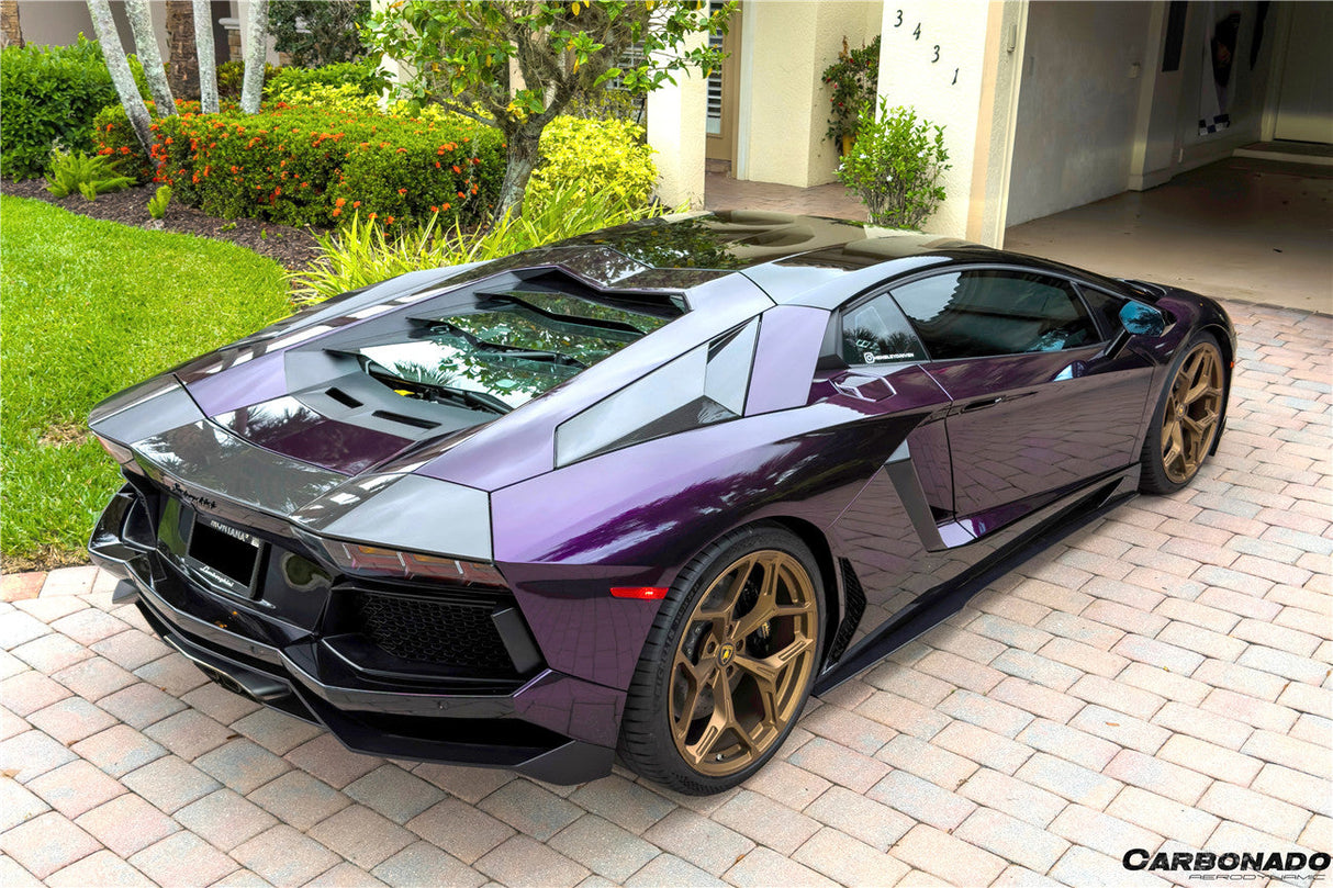 2011-2016 Lamborghini Aventador Style Carbon Fiber Side Skirts Carbonado (DM) Fits: LP700 Coupe and Roadster