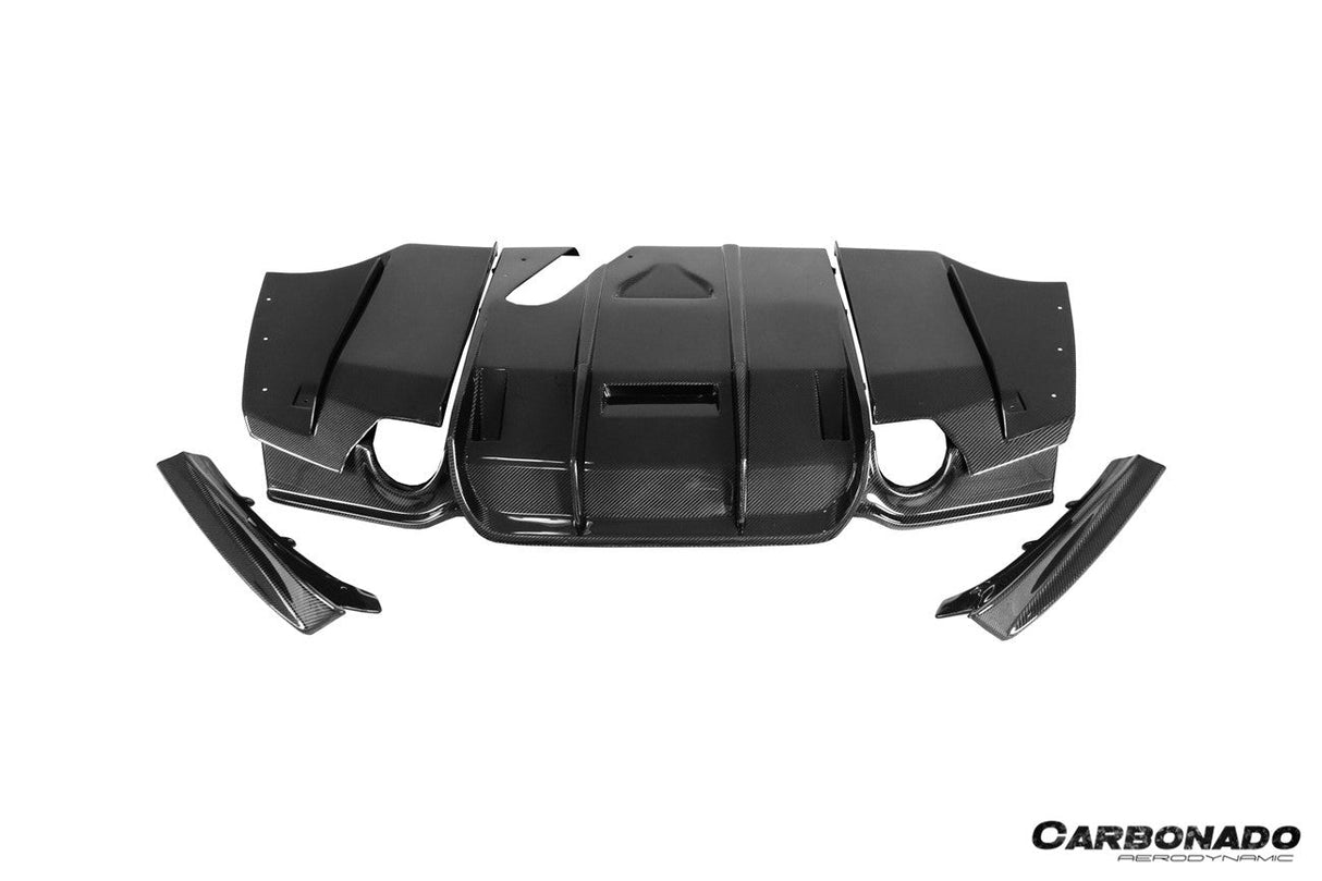 2011-2019 BMW 3 Series F30  F35 M-Tech GV Carbon Fiber Rear Lip with Diffuser   Caps