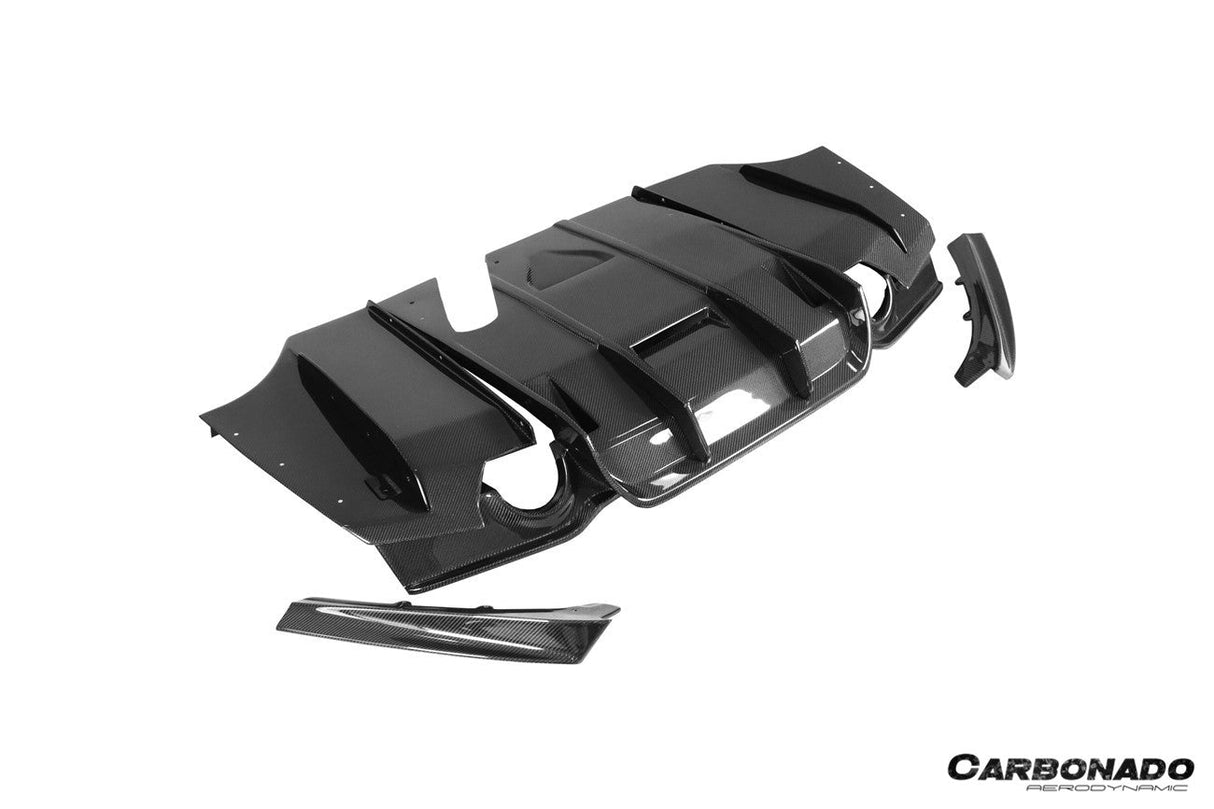2011-2019 BMW 3 Series F30  F35 M-Tech GV Carbon Fiber Rear Lip with Diffuser   Caps