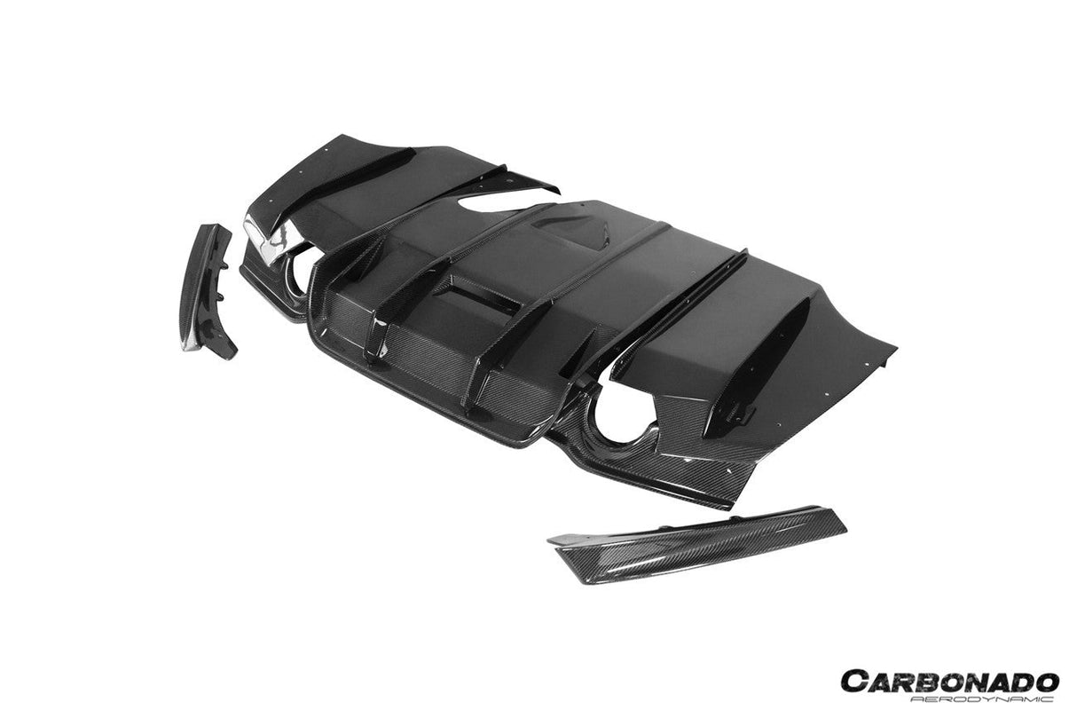 2011-2019 BMW 3 Series F30  F35 M-Tech GV Carbon Fiber Rear Lip with Diffuser   Caps