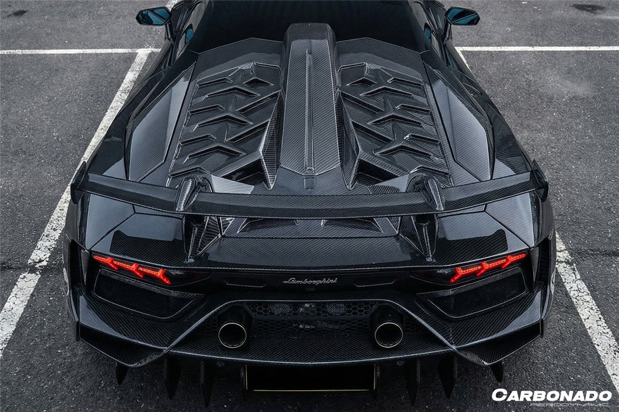 2011-2021 Lamborghini Aventador Coupe CA Style Carbon Fiber Engine Hood And Wing  | Fits LP700, LP720, LP750, LP740