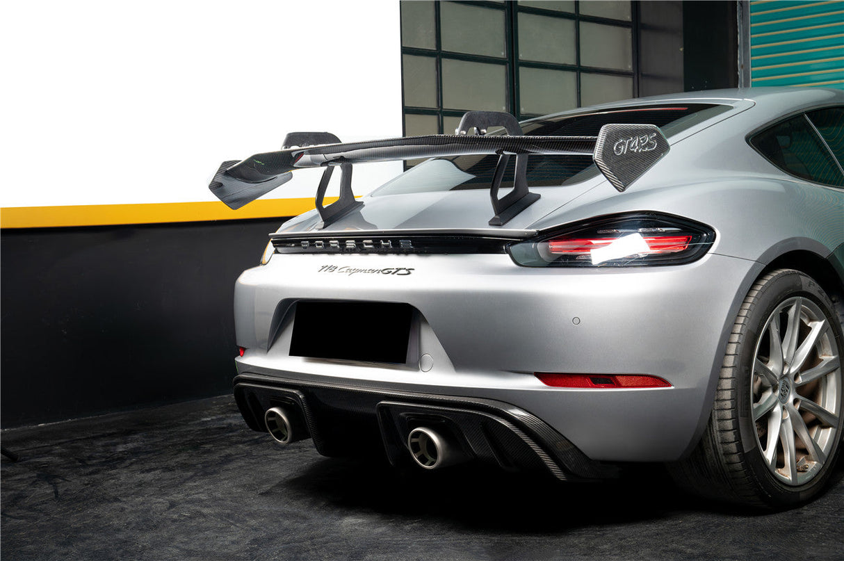 2012-2025 Porsche 718 981 Cayman Boxster GT4RS Style Dry Carbon Fiber Spoiler Wing
