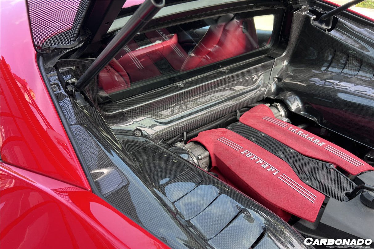 2015-2023 Ferrari Autoclave Carbon Fiber Firewall Cover | Engine Bay Trim panel Replacement | Fits 488GTB, 488PISTA, F8