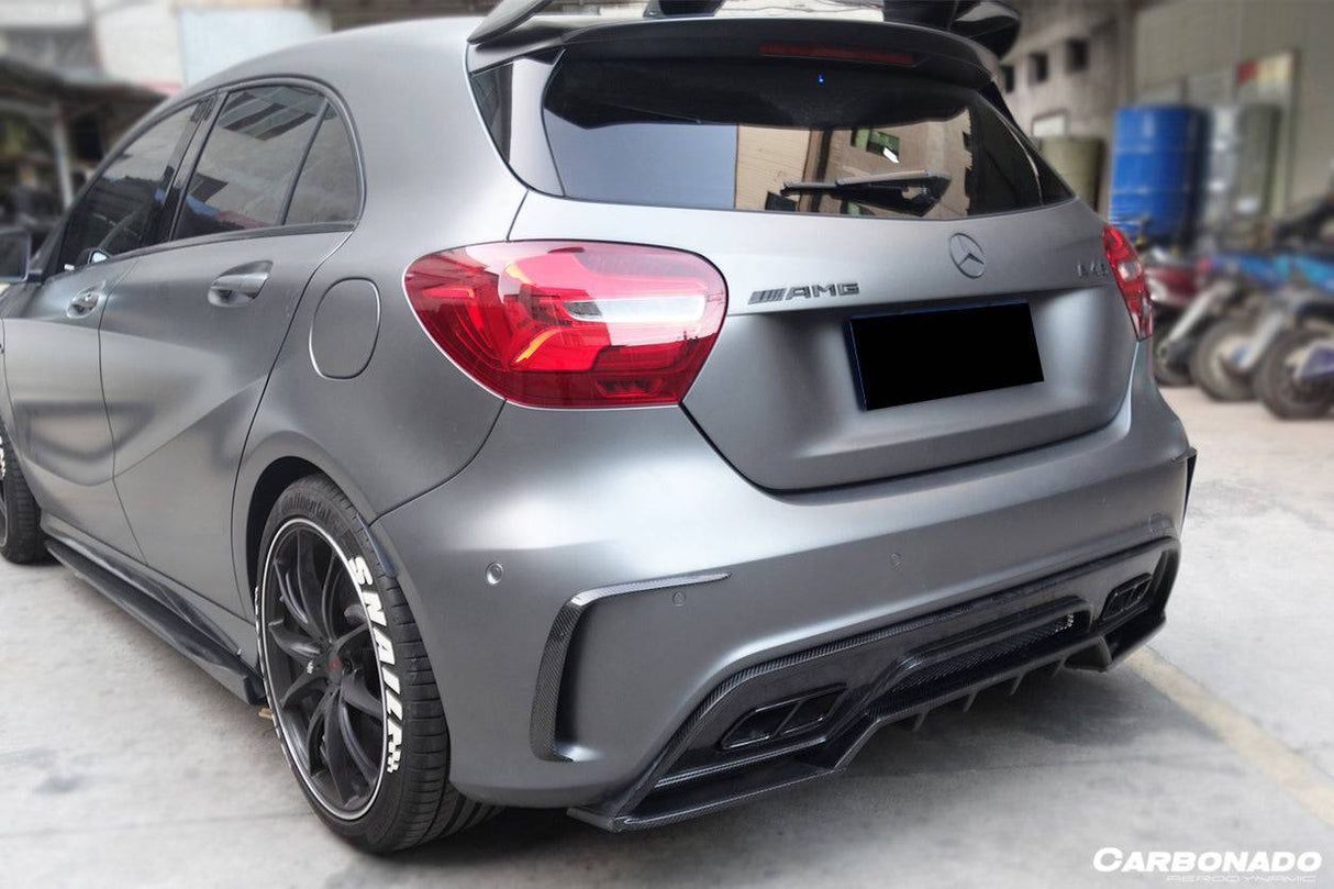 2016-2018 Mercedes Benz W176 A45 AMG RZS Style Carbon Fiber Rear Lip