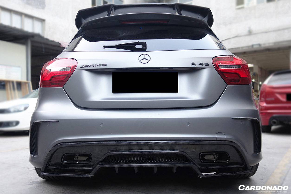 2016-2018 Mercedes Benz W176 A45 AMG RZS Style Carbon Fiber Rear Lip