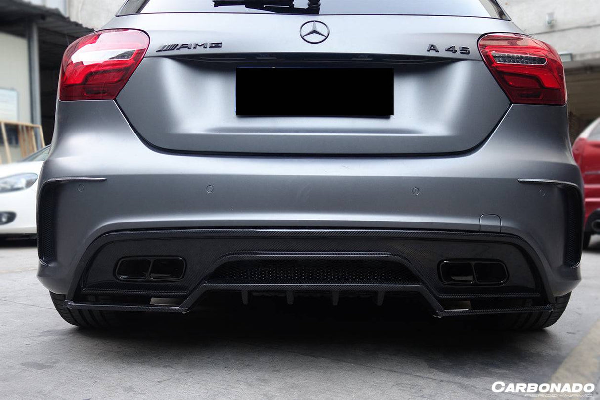2016-2018 Mercedes Benz W176 A45 AMG RZS Style Carbon Fiber Rear Lip