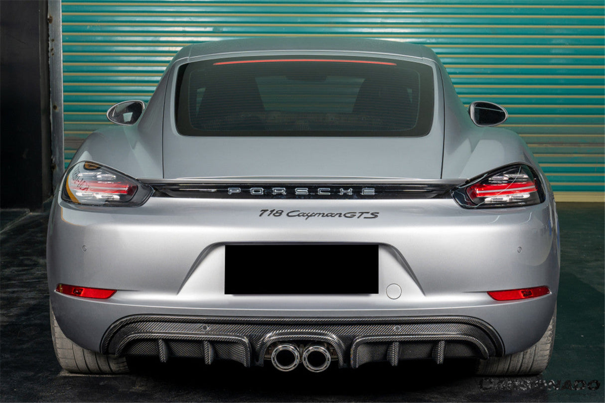 2017-2025 Porsche 718 Cayman Boxster GTS Style Dry Carbon Fiber Rear Diffuser Lip