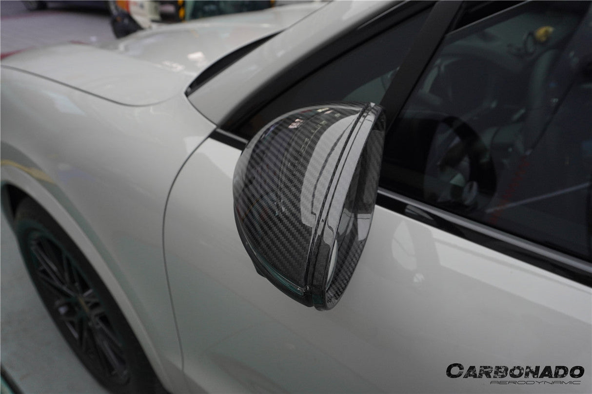 2018-2025 Porsche Cayenne 9Y0 9YA 9YB TKT Style Autoclave Carbon Fiber Mirror Housing Replacement | Fits Cayenne S, Cayenne Coupé, E-Hybrid, GTS, Turbo LHD