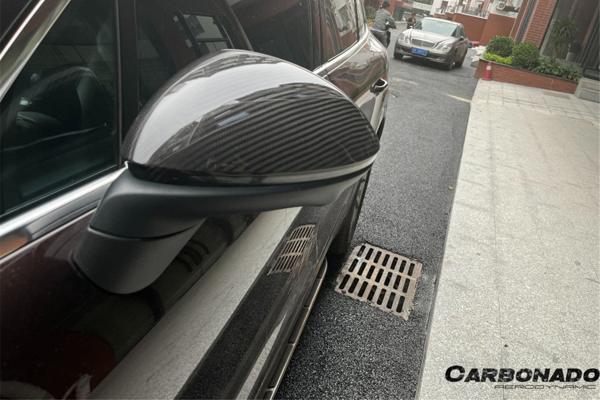 2018-2025 Porsche Cayenne 9Y0 9YA 9YB TKT Style Autoclave Carbon Fiber Mirror Housing Replacement | Fits Cayenne S, Cayenne Coupé, E-Hybrid, GTS, Turbo LHD