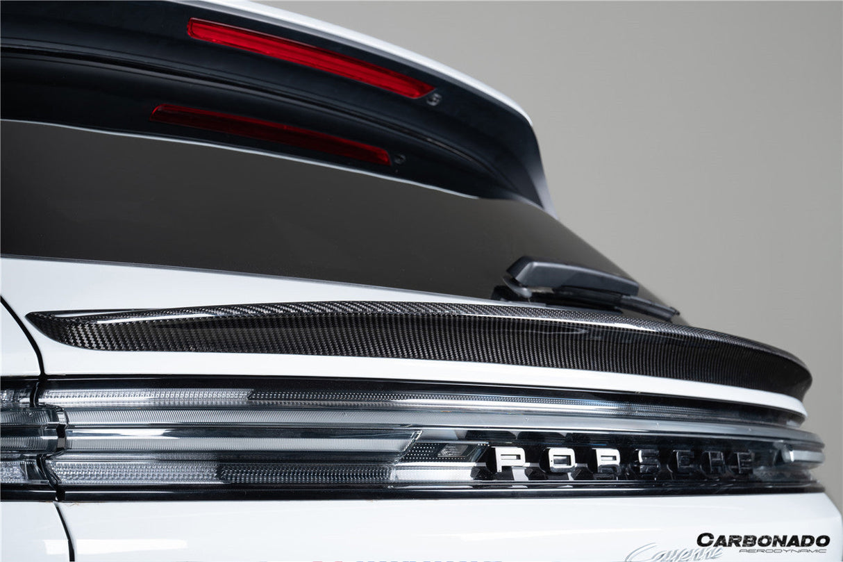 Carbonado 2018-2026 Porsche 9Y0 9Y3 9YA Cayenne S GTS E-Hybrid TKT Style Carbon Fiber Trunk Spoiler
