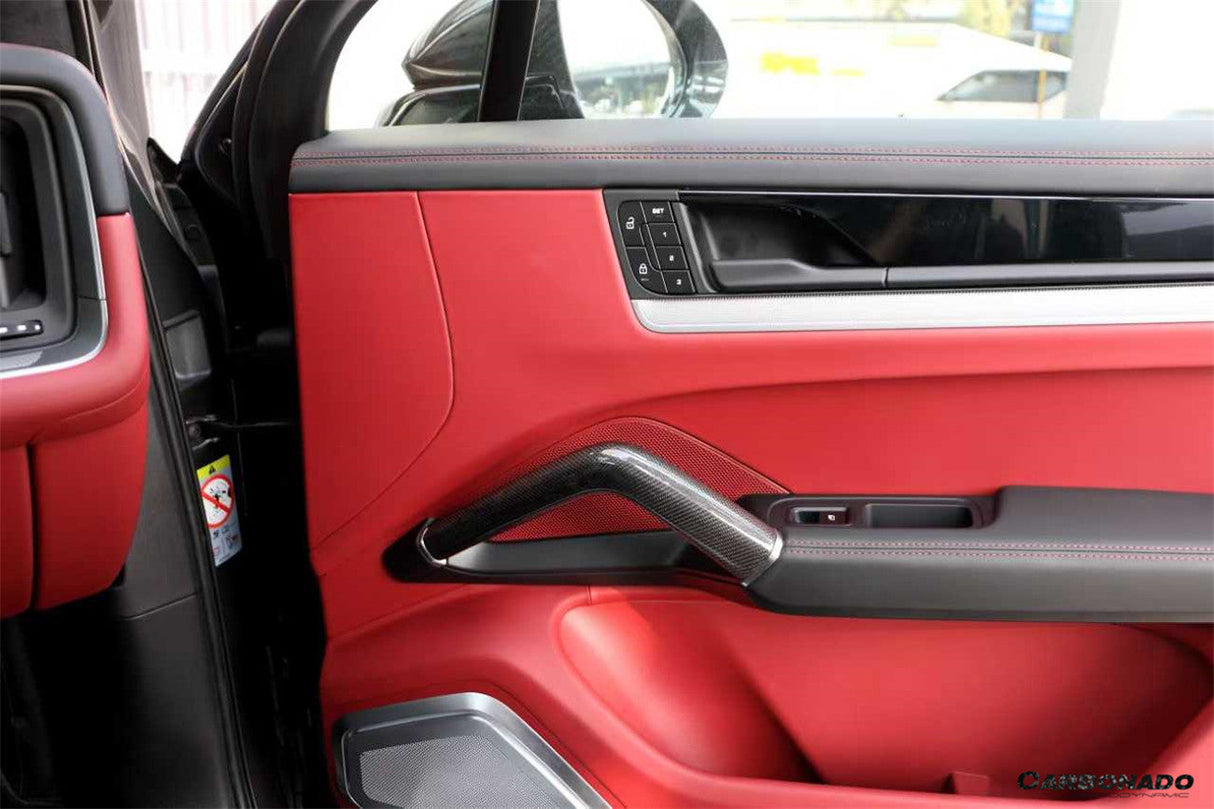 2018-2026 Porsche Cayenne 9Y0 OE Style Autoclave Carbon Fiber Inner Door Handle | Fits S, Coupé, E-Hybrid, GTS, Turbo, Turbo GT