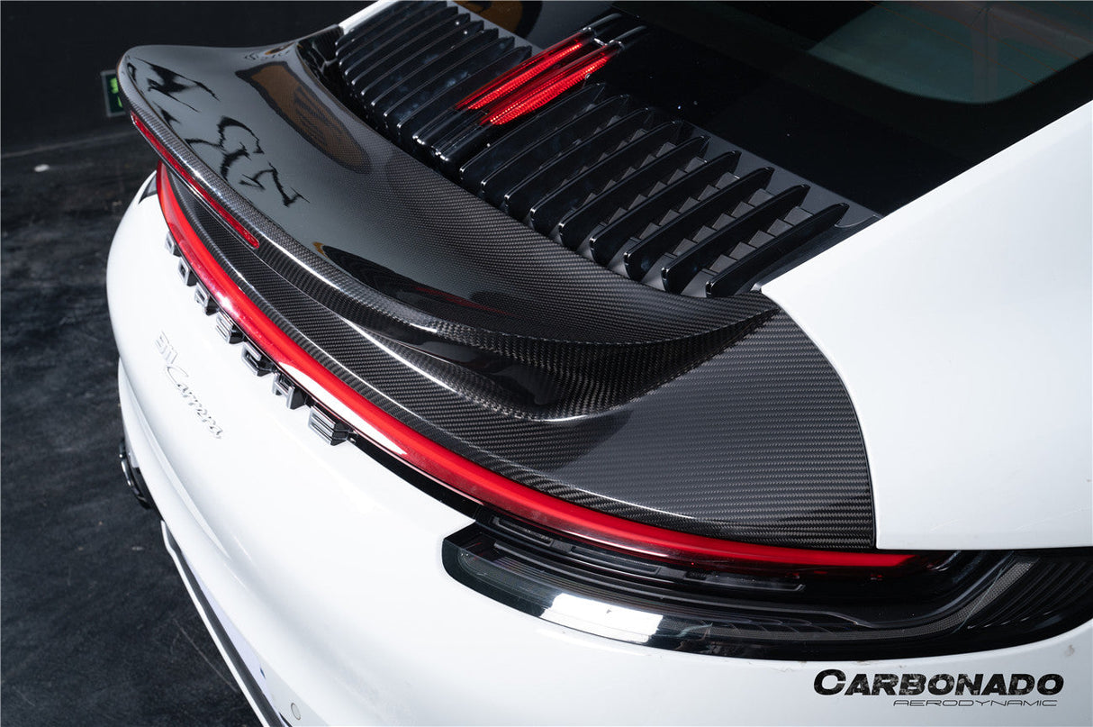 2019-2024 Porsche 911 992 Carrera SC Style Dry Carbon Fiber Trunk Wing Spoiler With LED Light