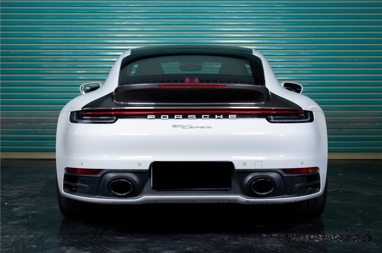 2019-2024 Porsche 911 992 Carrera SC Style Dry Carbon Fiber Trunk Wing Spoiler With LED Light