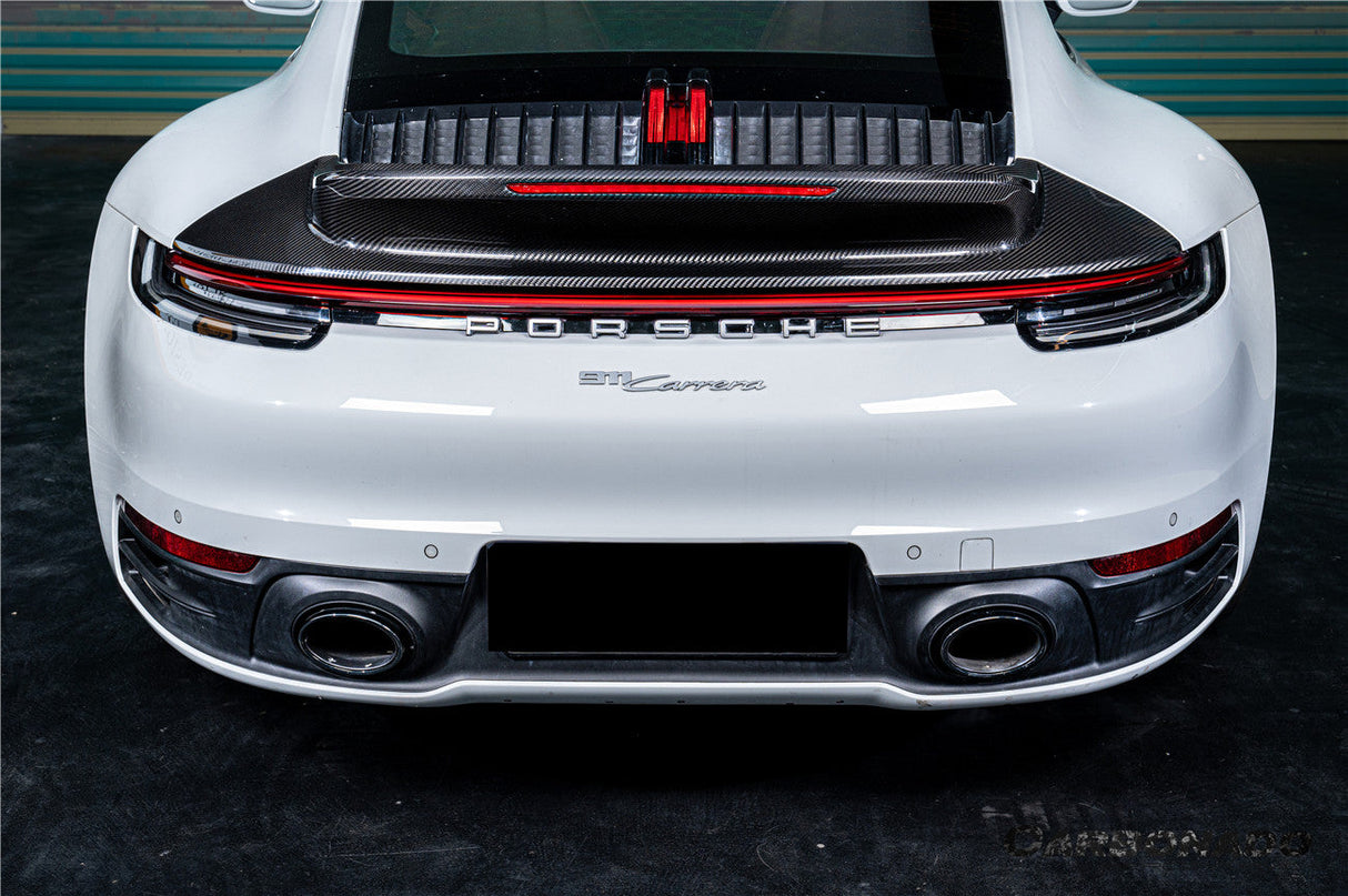2019-2024 Porsche 911 992 Carrera SC Style Dry Carbon Fiber Trunk Wing Spoiler With LED Light