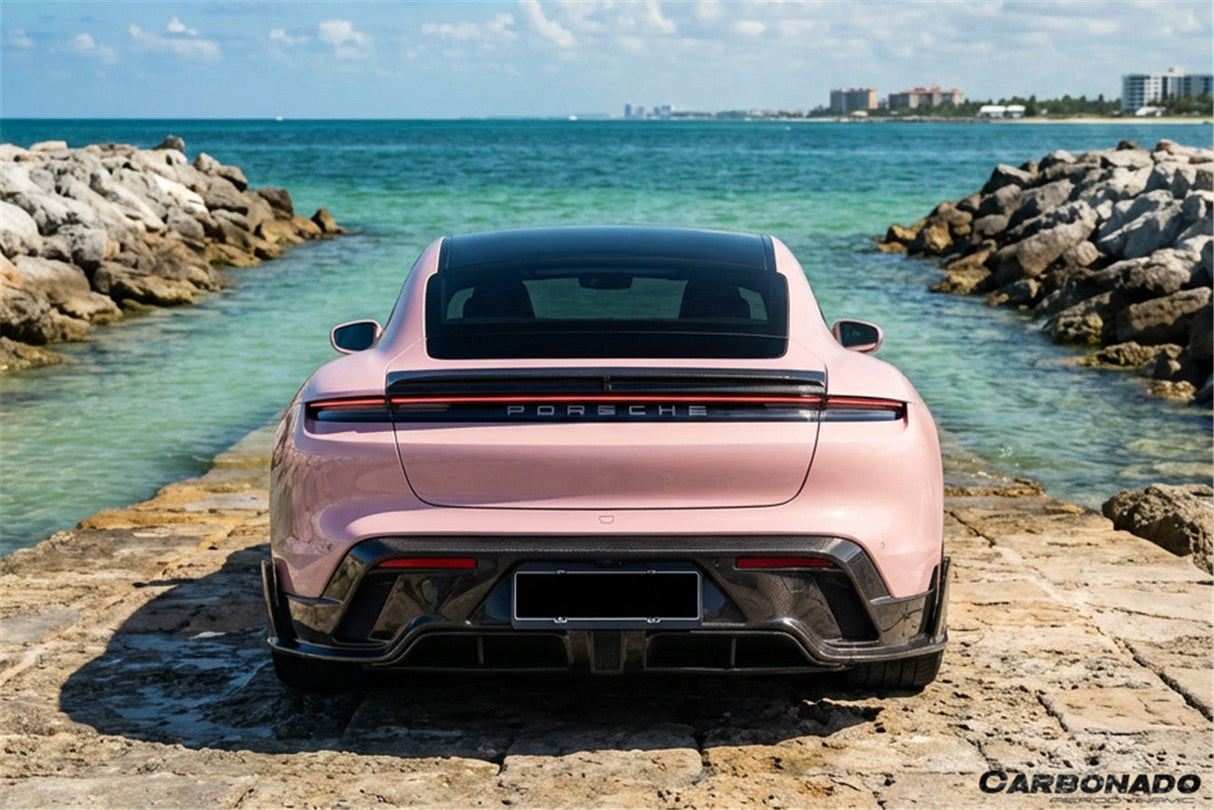 2020-2024 Porsche Taycan CADO Style Carbon Fiber Rear Diffuser  | Fits 4, 4S, GTS, Turbo, Turbo S, ST, CT
